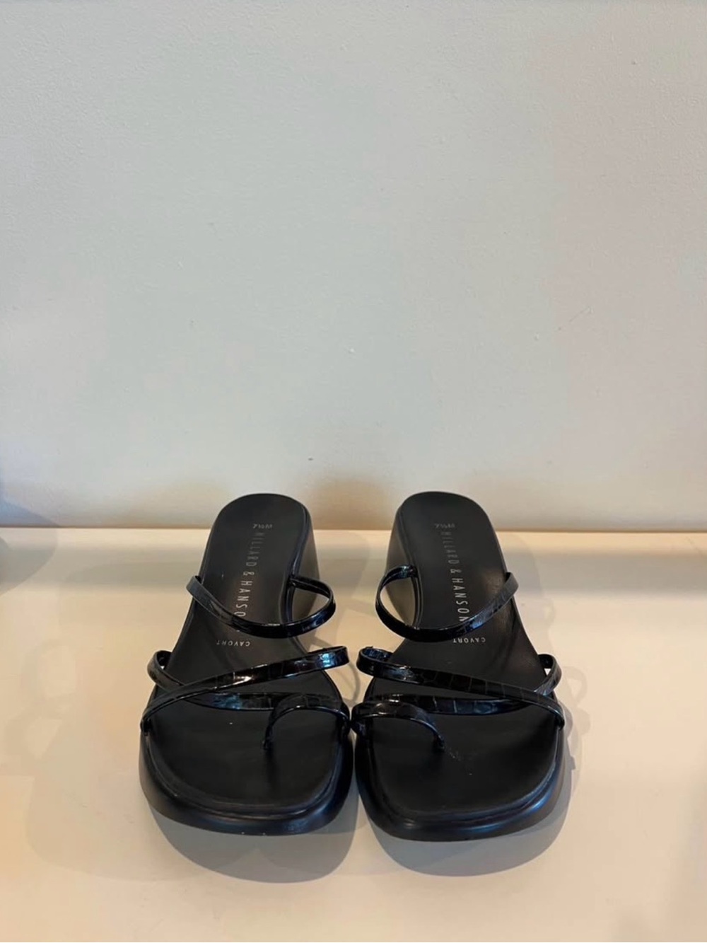 Hillard & Hanson Y2K Black Strappy Sandal | 7.5